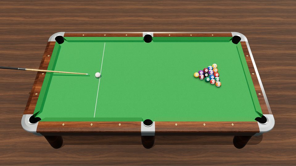 8-Ball table, racked